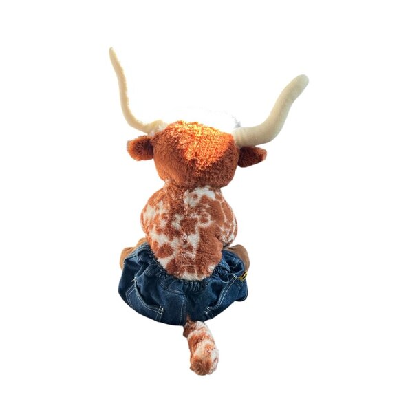 BUILD A BEAR BAB Longhorn Cow Plush Beating Heart with Jeans and Ball Cap - Picture 4 of 8